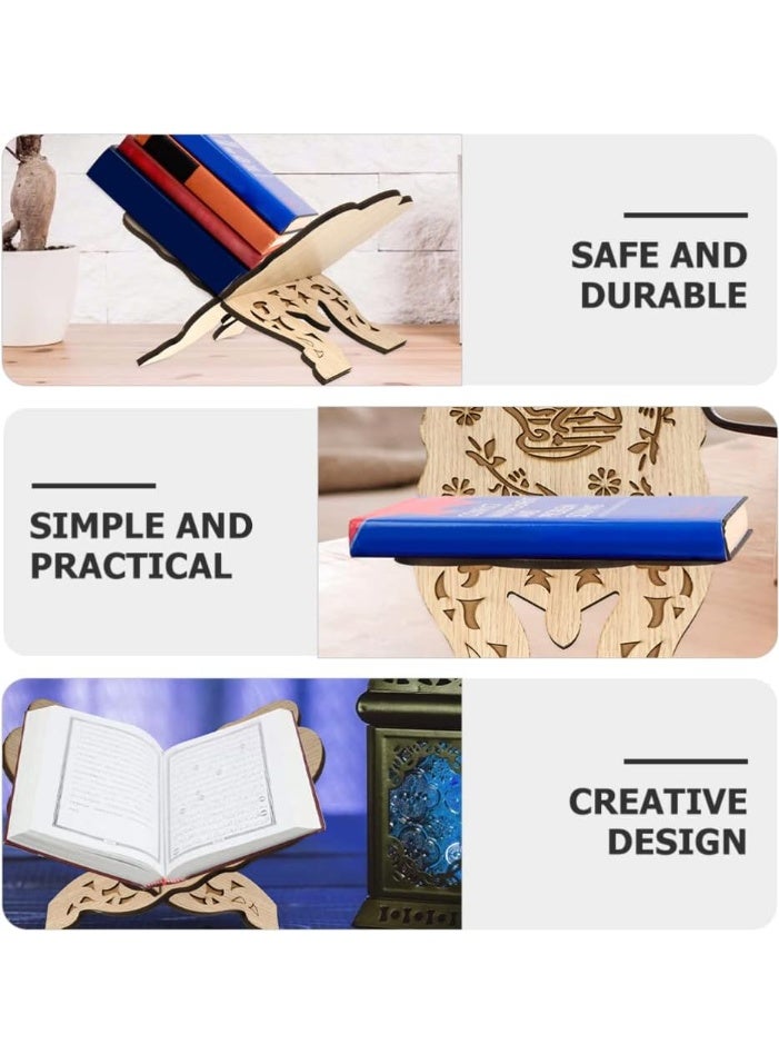 Homera Premium Wooden Quran Holder for Comfortable Reading Elegant Prayer Stand 45 cm Height Durable Luxury Base for Home and Mosque - Image 4